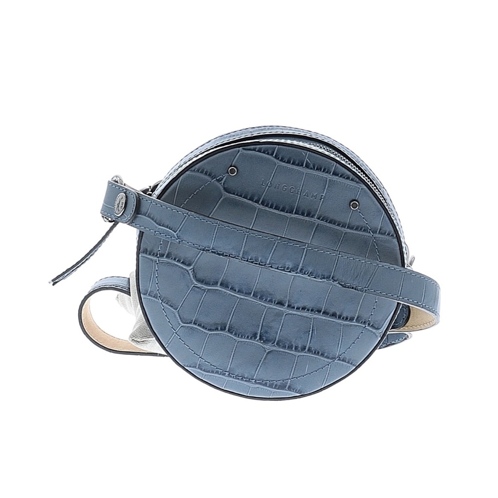 Longchamp Cavalcade Round Croc-Embossed Leather Belt Bag